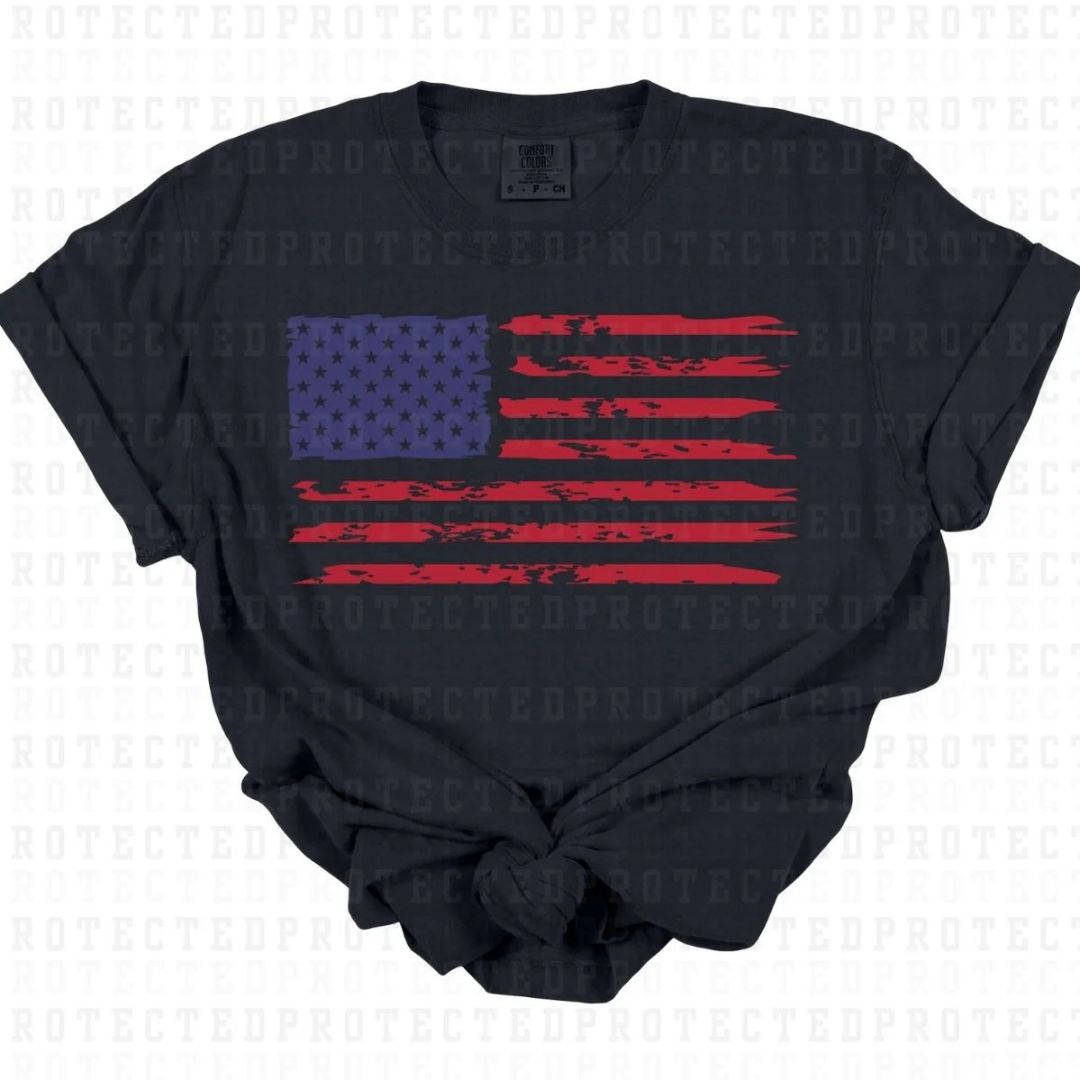 GRUNGE AMERICAN FLAG - DTF TRANSFER