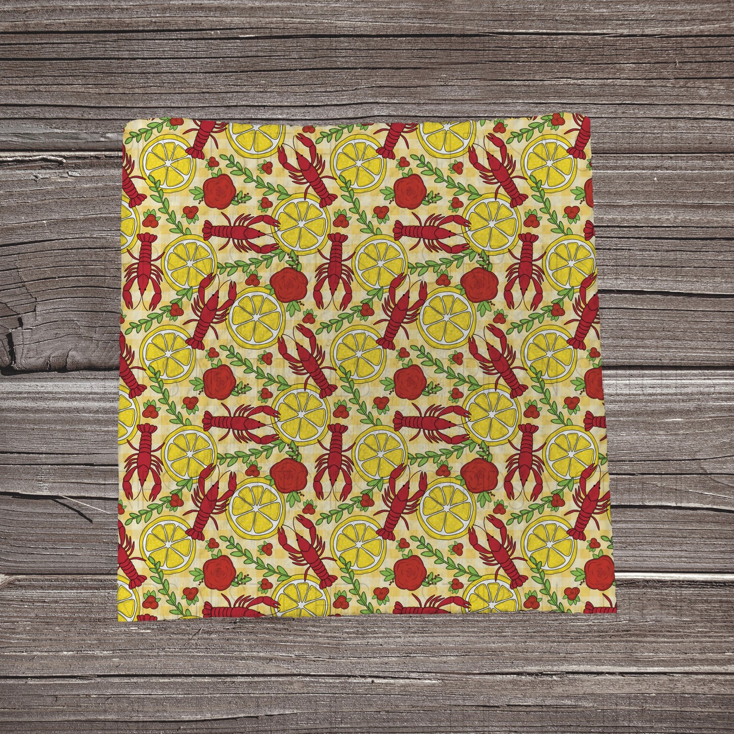 Crawfish & Lemons | Fabric Strip | Bow Making | Scrunchie | Headwraps