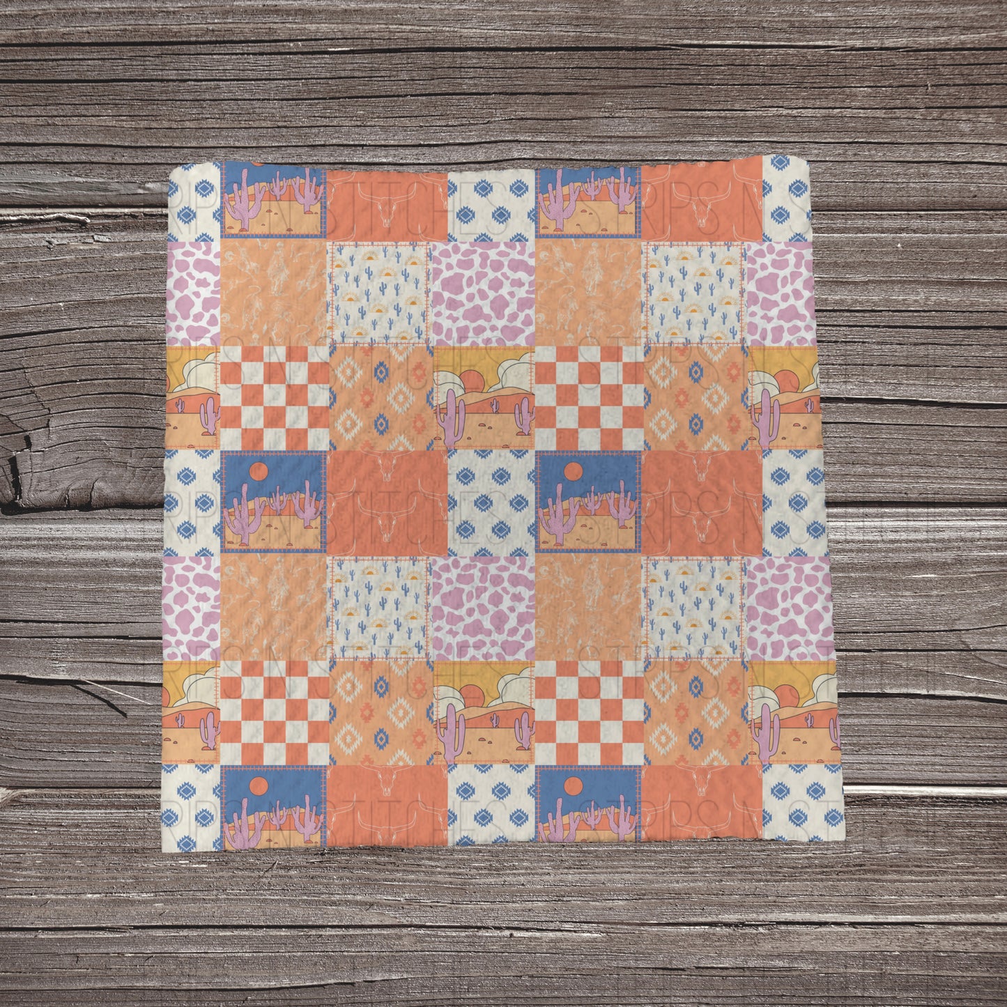 Western Sunset Patchwork | Fabric Strip | Bow Making | Scrunchie | Headwraps