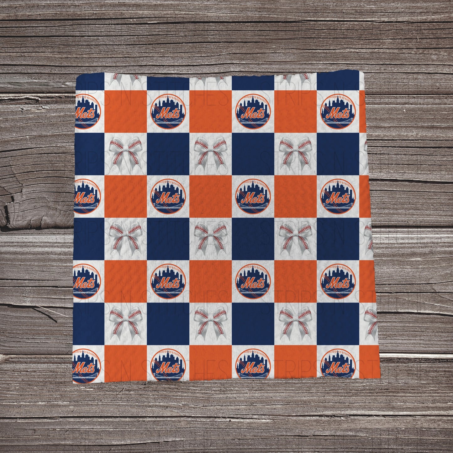 Checkered Big Leagues & Bows | All 30 Teams Available | Fabric Strip- Bow Making- Headwrap- Scrunchies