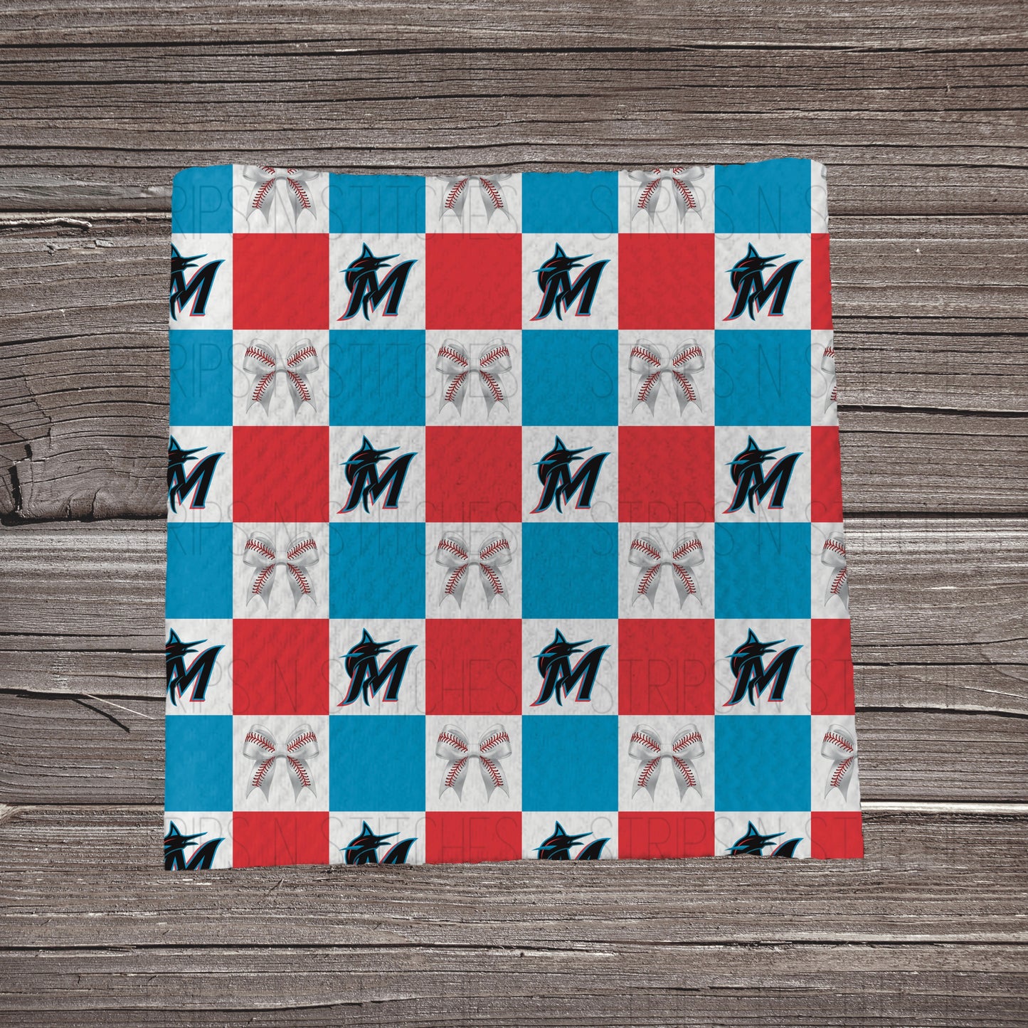 Checkered Big Leagues & Bows | All 30 Teams Available | Fabric Strip- Bow Making- Headwrap- Scrunchies
