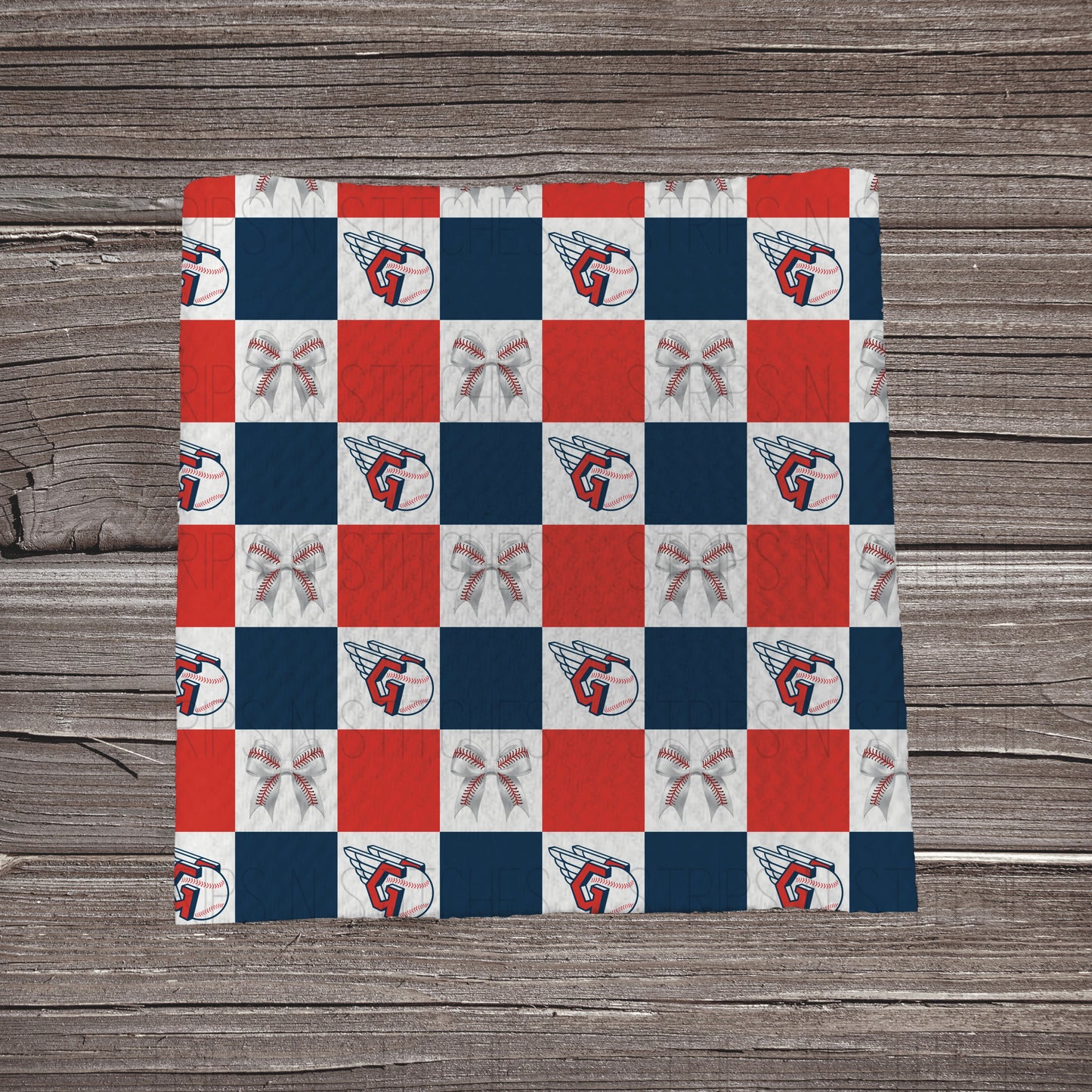 Checkered Big Leagues & Bows | All 30 Teams Available | Fabric Strip- Bow Making- Headwrap- Scrunchies