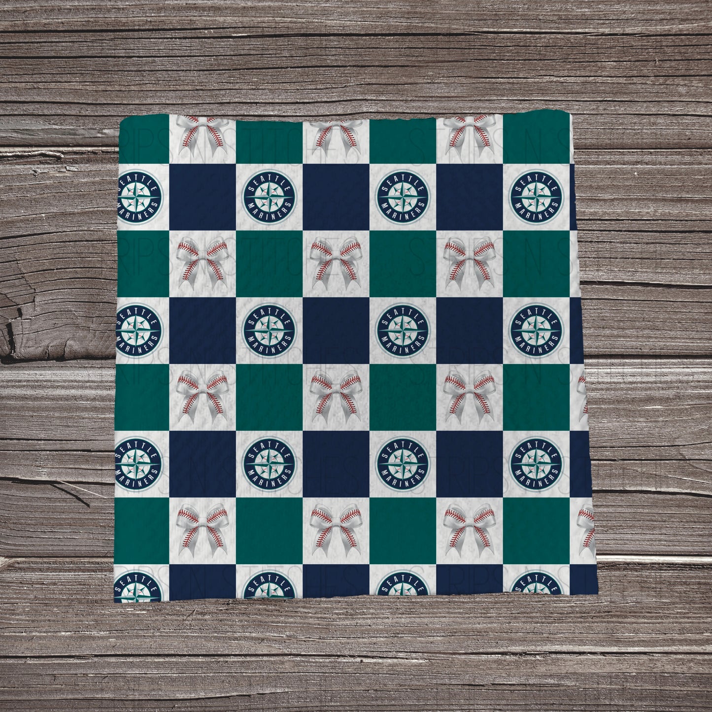 Checkered Big Leagues & Bows | All 30 Teams Available | Fabric Strip- Bow Making- Headwrap- Scrunchies