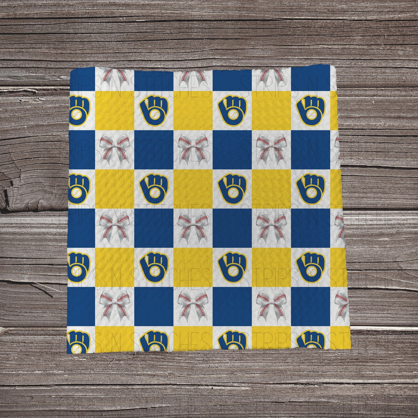 Checkered Big Leagues & Bows | All 30 Teams Available | Fabric Strip- Bow Making- Headwrap- Scrunchies