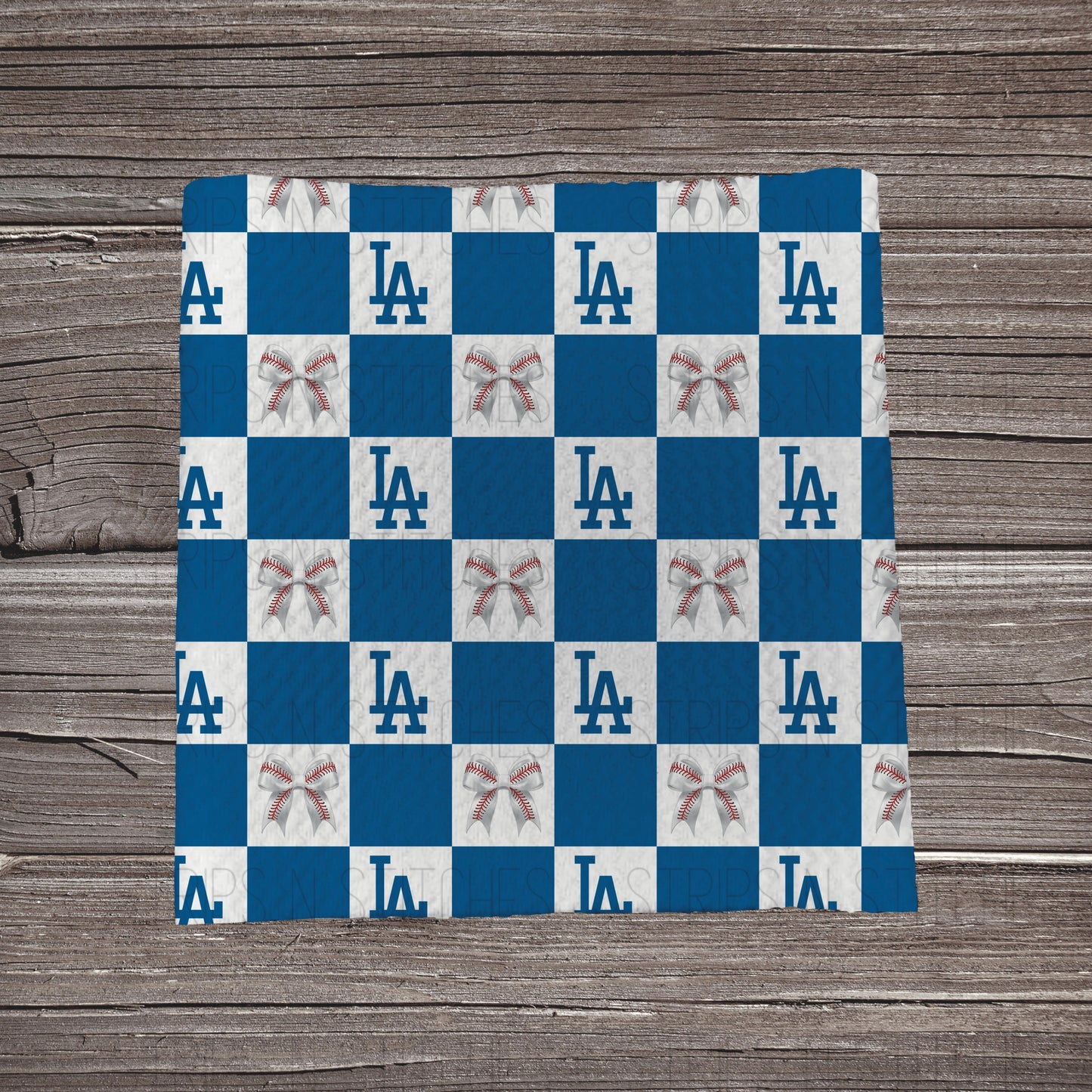 Checkered Big Leagues & Bows | All 30 Teams Available | Fabric Strip- Bow Making- Headwrap- Scrunchies