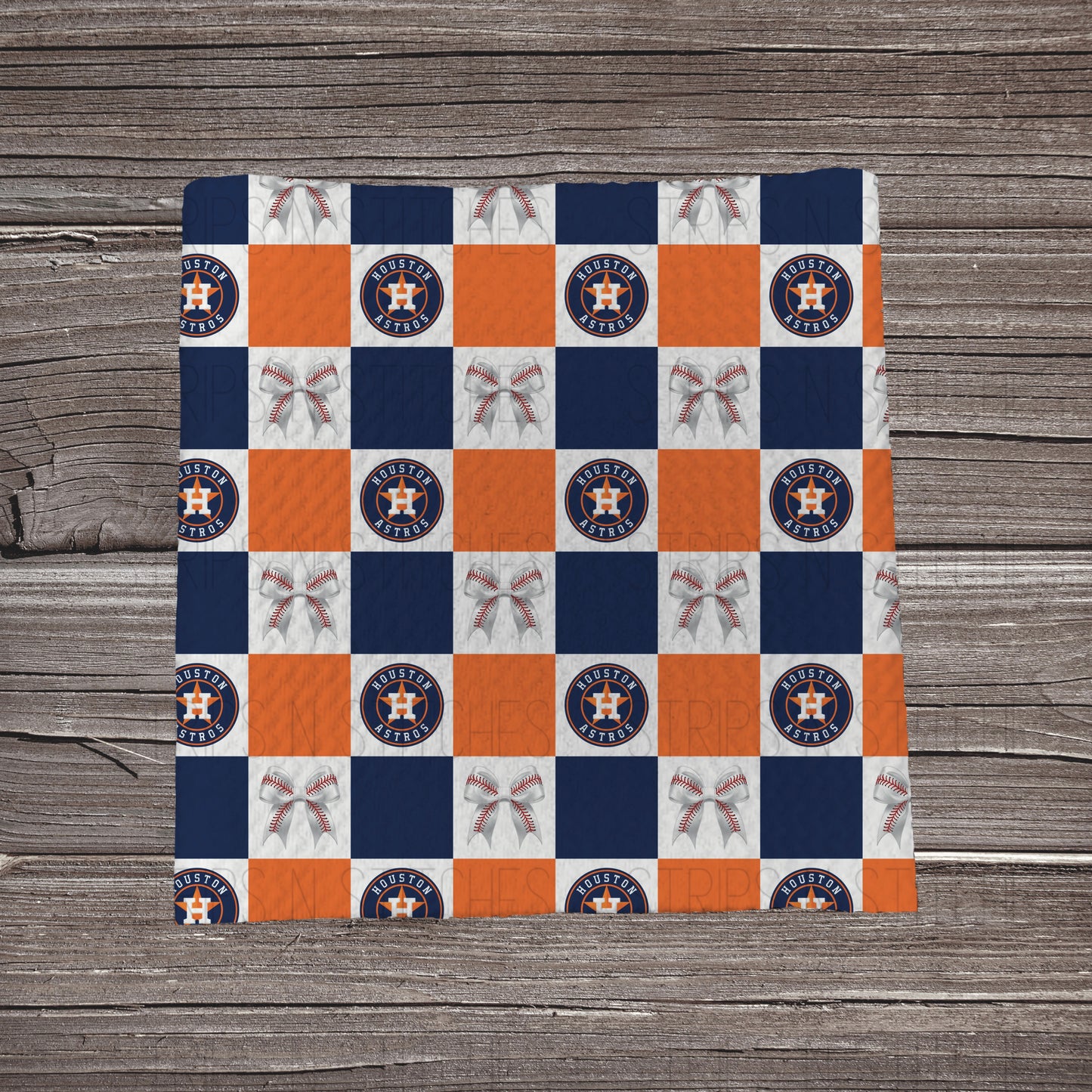 Checkered Big Leagues & Bows | All 30 Teams Available | Fabric Strip- Bow Making- Headwrap- Scrunchies