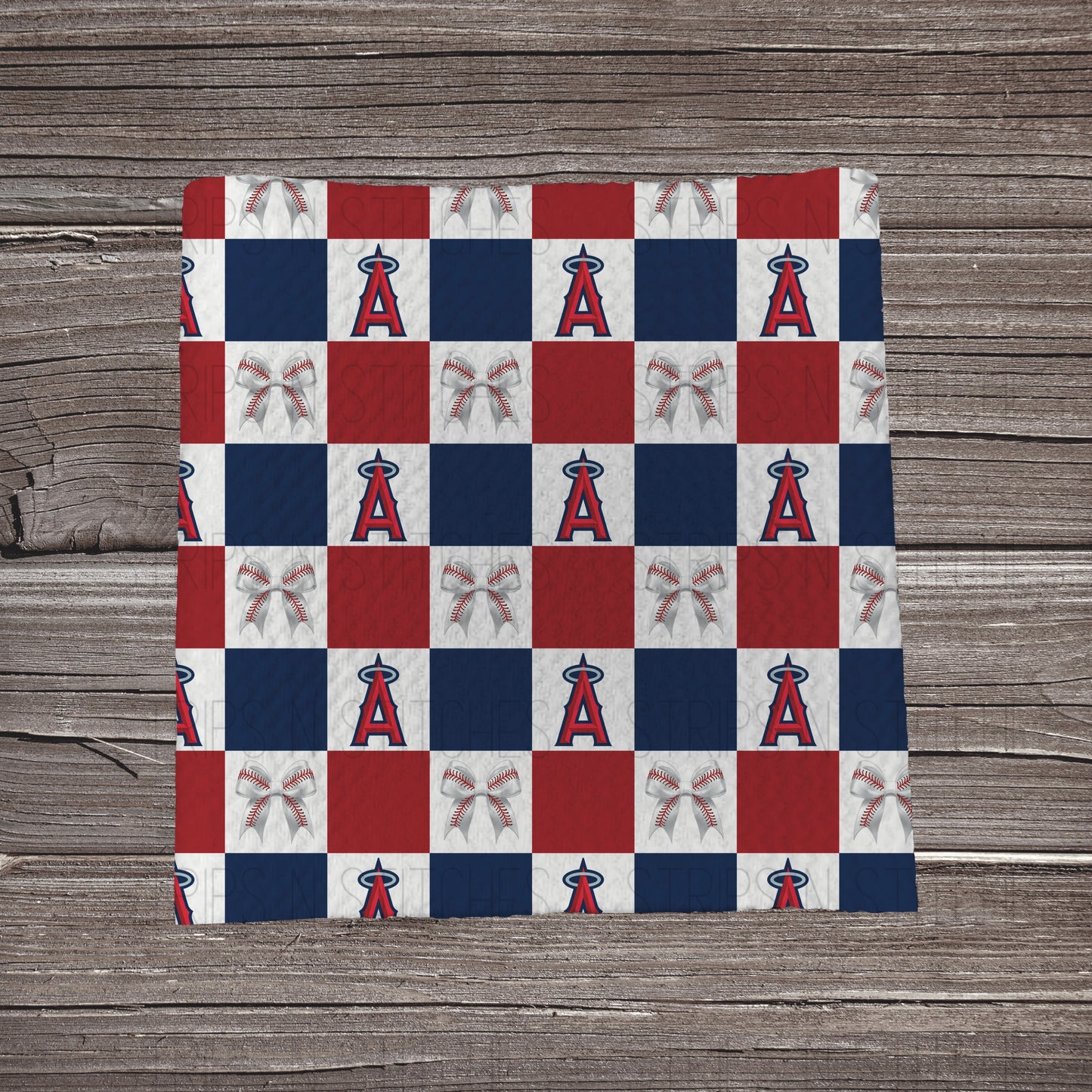 Checkered Big Leagues & Bows | All 30 Teams Available | Fabric Strip- Bow Making- Headwrap- Scrunchies