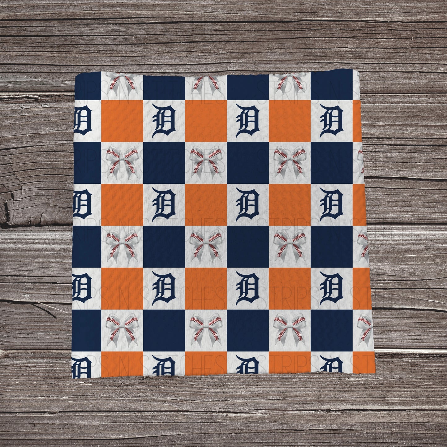 Checkered Big Leagues & Bows | All 30 Teams Available | Fabric Strip- Bow Making- Headwrap- Scrunchies