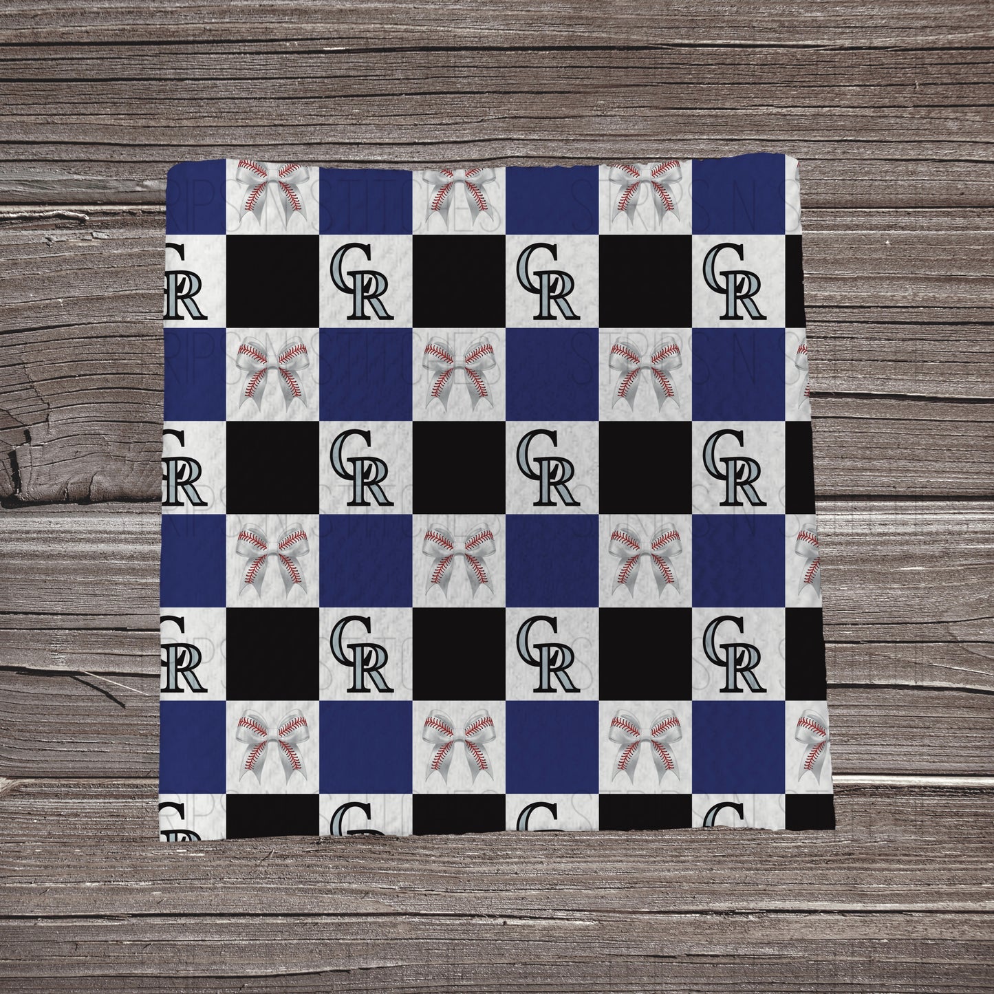 Checkered Big Leagues & Bows | All 30 Teams Available | Fabric Strip- Bow Making- Headwrap- Scrunchies