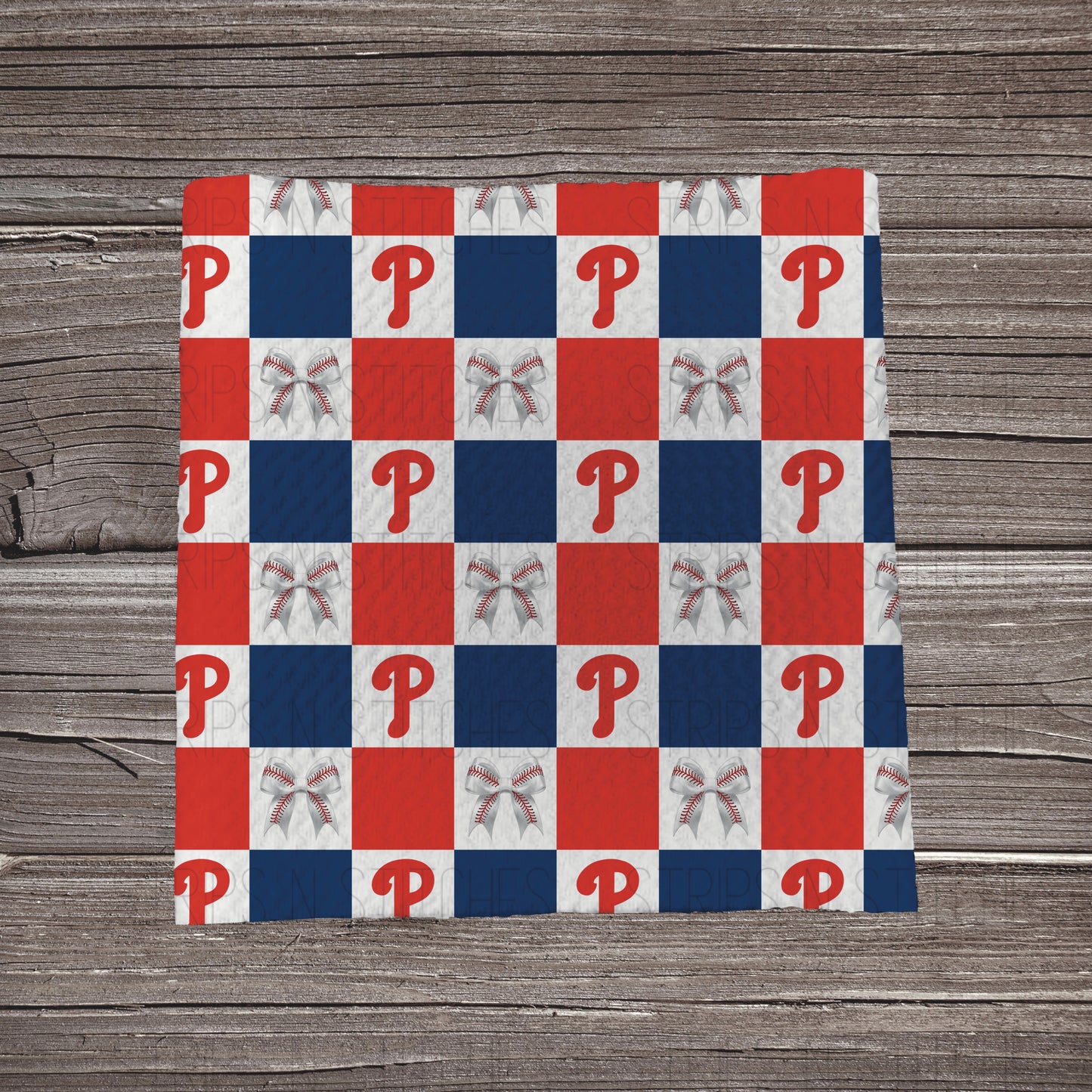 Checkered Big Leagues & Bows | All 30 Teams Available | Fabric Strip- Bow Making- Headwrap- Scrunchies