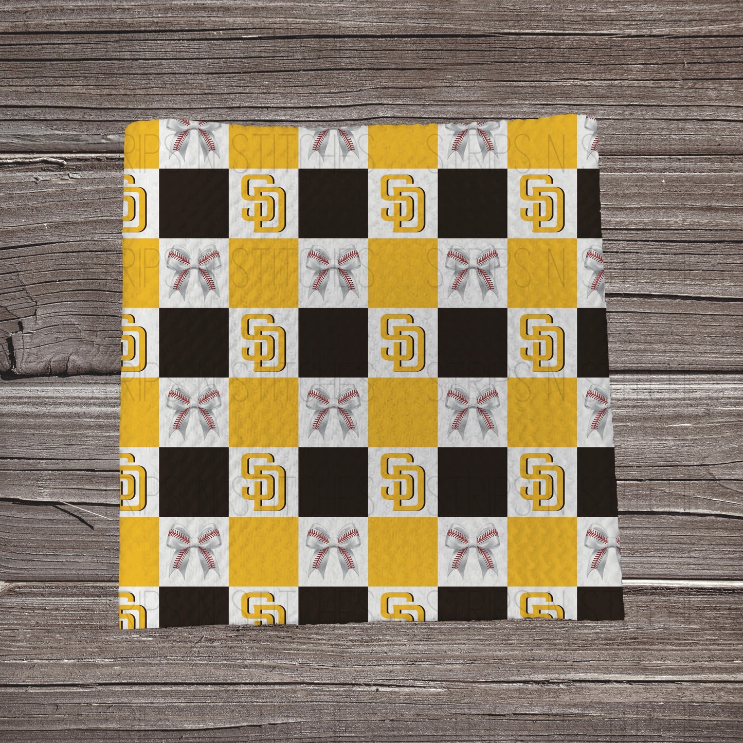 Checkered Big Leagues & Bows | All 30 Teams Available | Fabric Strip- Bow Making- Headwrap- Scrunchies