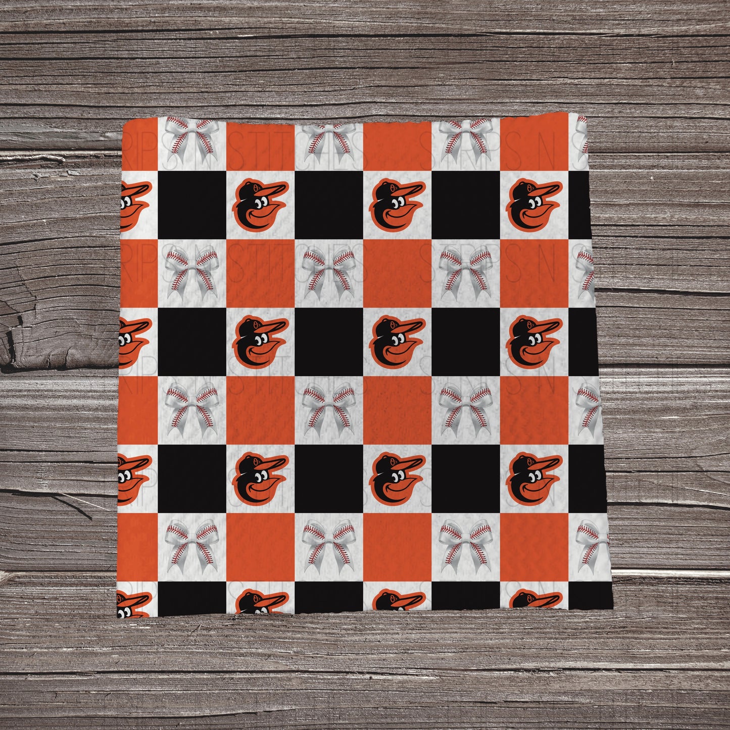 Checkered Big Leagues & Bows | All 30 Teams Available | Fabric Strip- Bow Making- Headwrap- Scrunchies