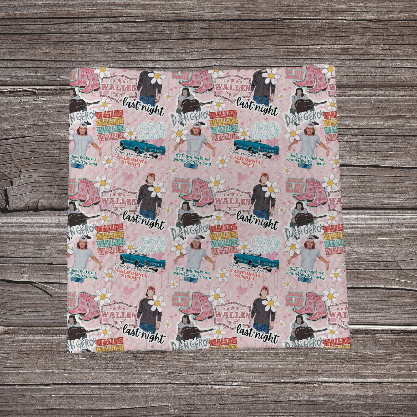 Wallen Mashup- Pink | Fabric Strip | Bow Making | Scrunchie | Headwraps
