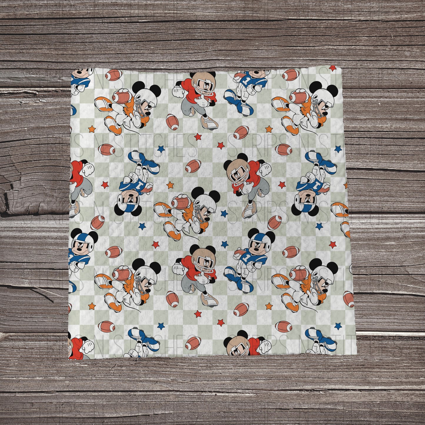 Checkered Football Mouse | Bullet Fabric Strip | Bow Making | Scrunchie |