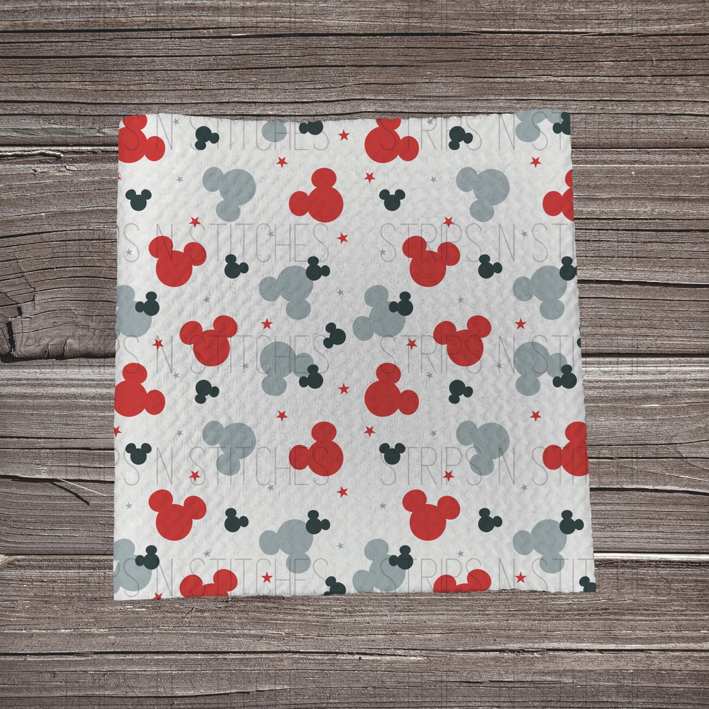 Red, Black & Grey Mouse Heads | Bullet Fabric Strip | Bow Making | Scrunchie |