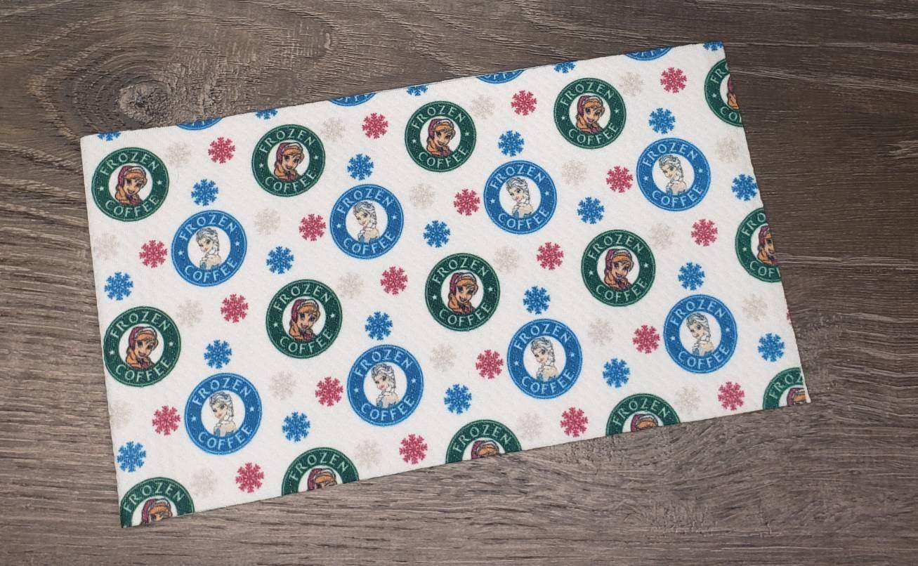 Frozen Coffee Fabric Strip- Bow Making- Headwrap- Scrunchies