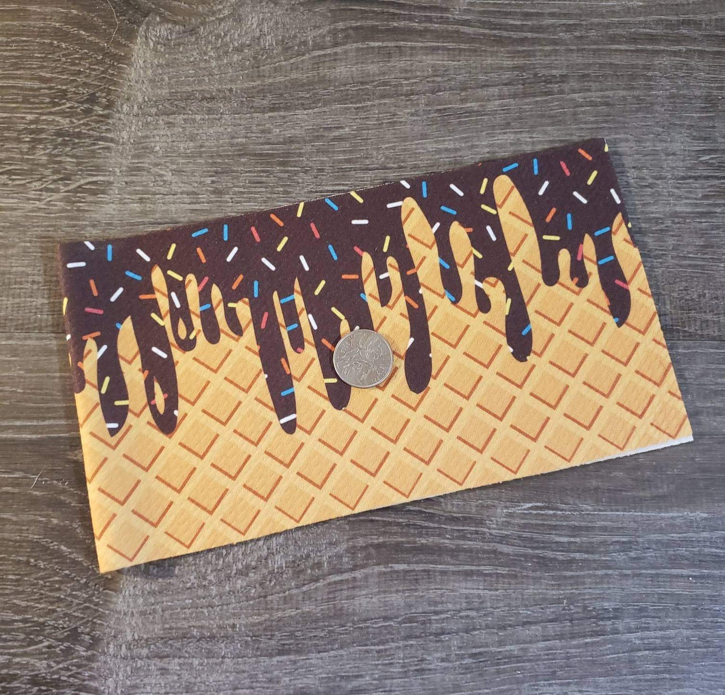 Dark Chocolate Ice Cream Drip Fabric Strip- Bow Making- Headwrap- Scrunchies