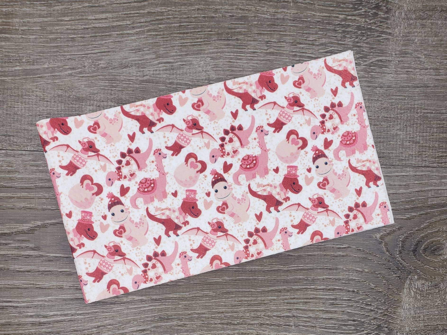 Valentine Dinos Fabric Strip- Bow Making- Headwrap- Scrunchies