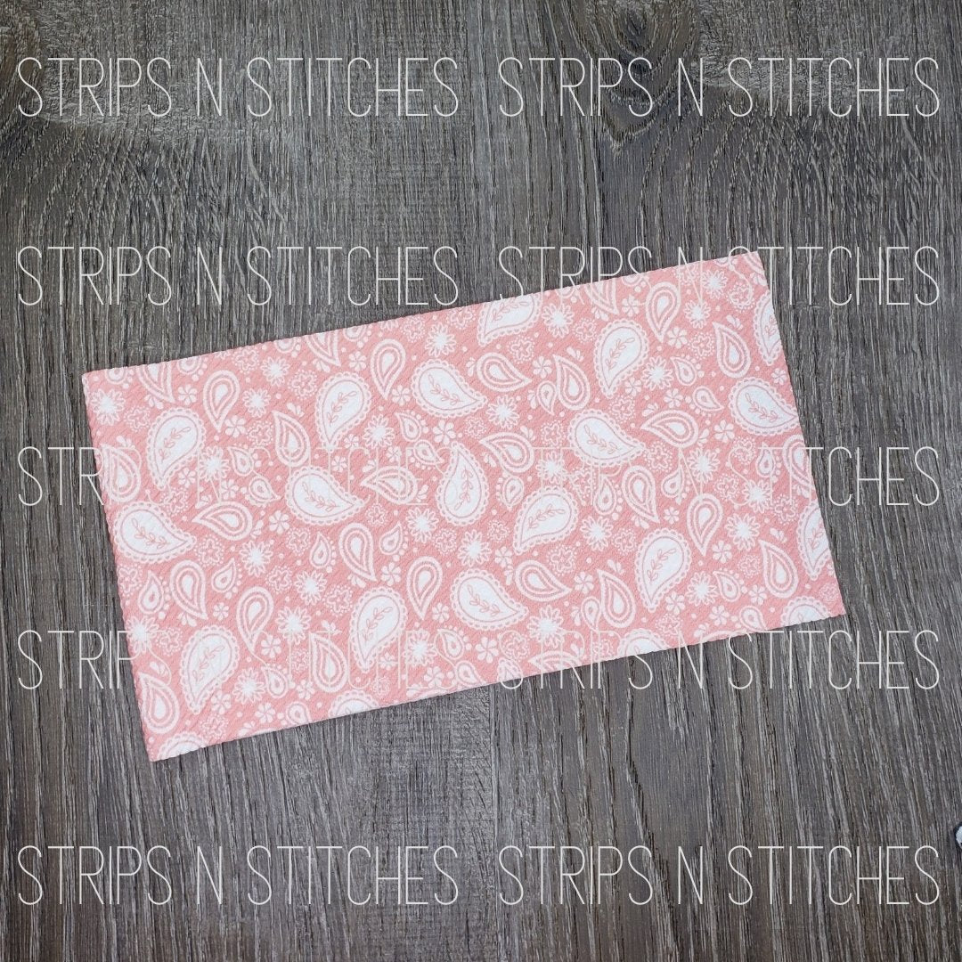 Pink Bandana Fabric Strip- Bow Making- Headwrap- Scrunchies