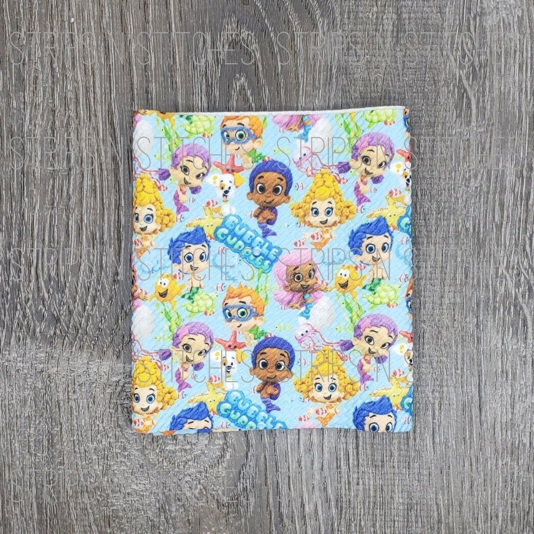 Bubble Guppies- Fabric Strip- Bow Making- Headwrap- Scrunchies