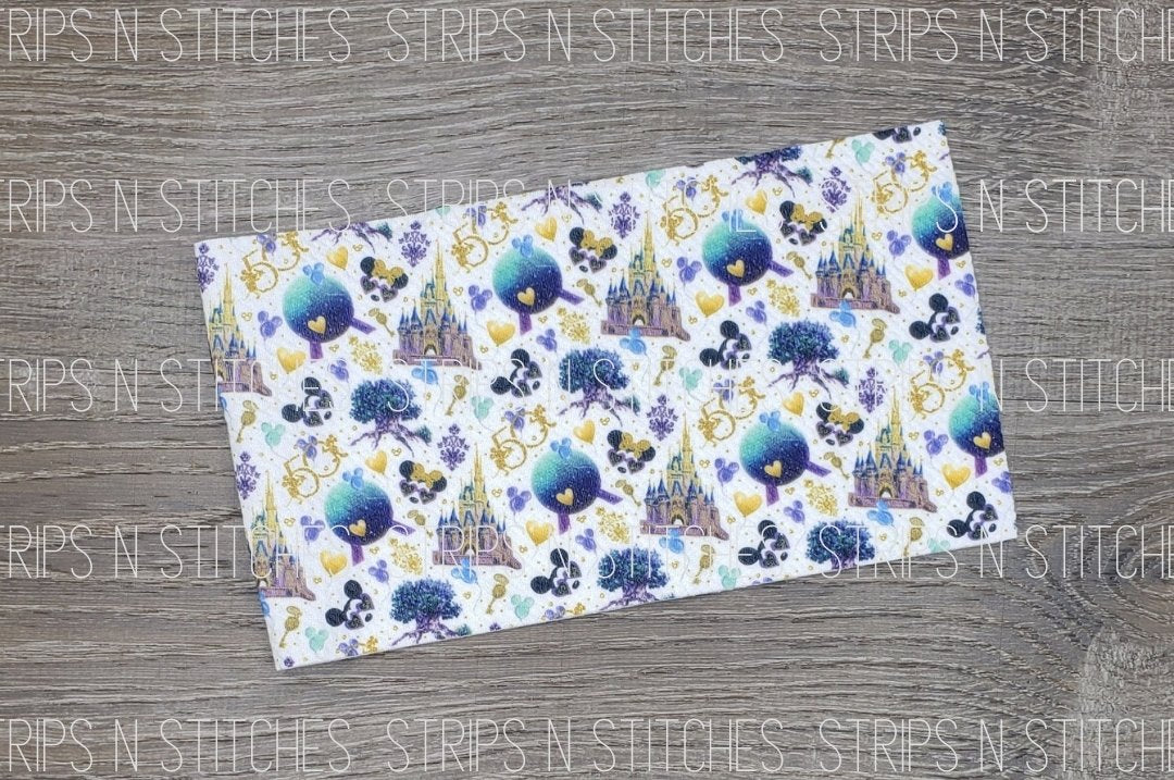 50th Anniversary Mouse Fabric Strip- Bow Making | Scrunchie Fabric