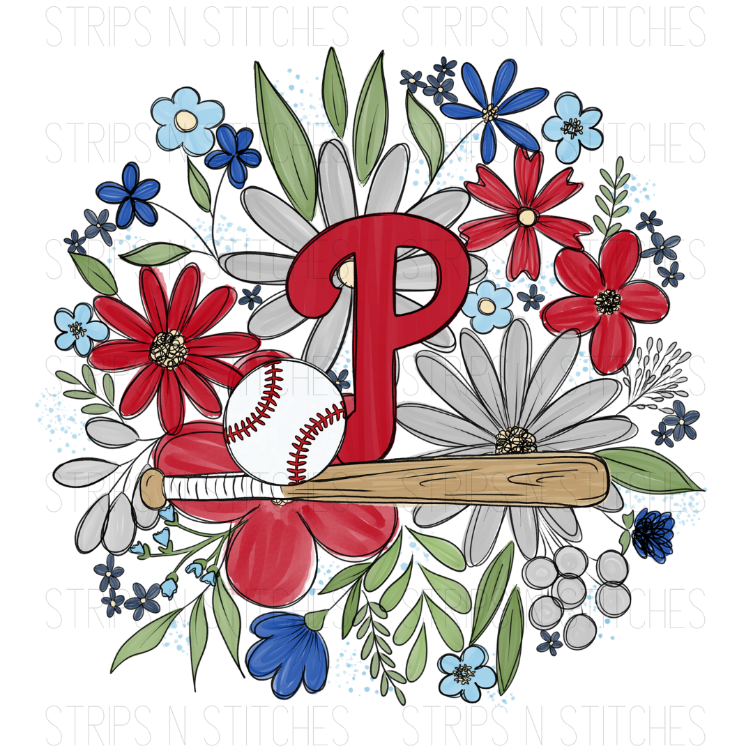 2024 MLB Floral TODDLER (6 inches) | Sublimation Transfer | Create Your Own Shirt