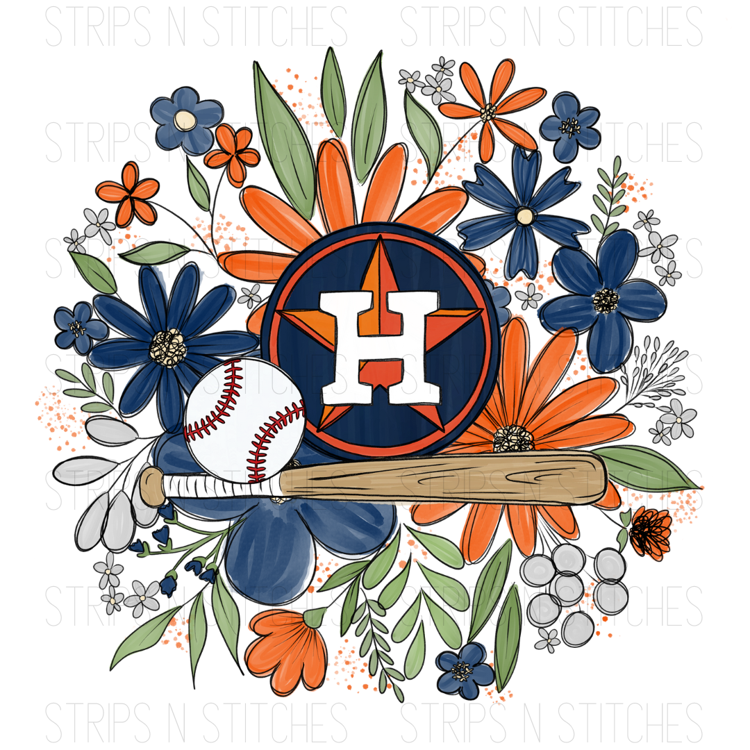 2024 MLB Floral TODDLER (6 inches) | Sublimation Transfer | Create Your Own Shirt
