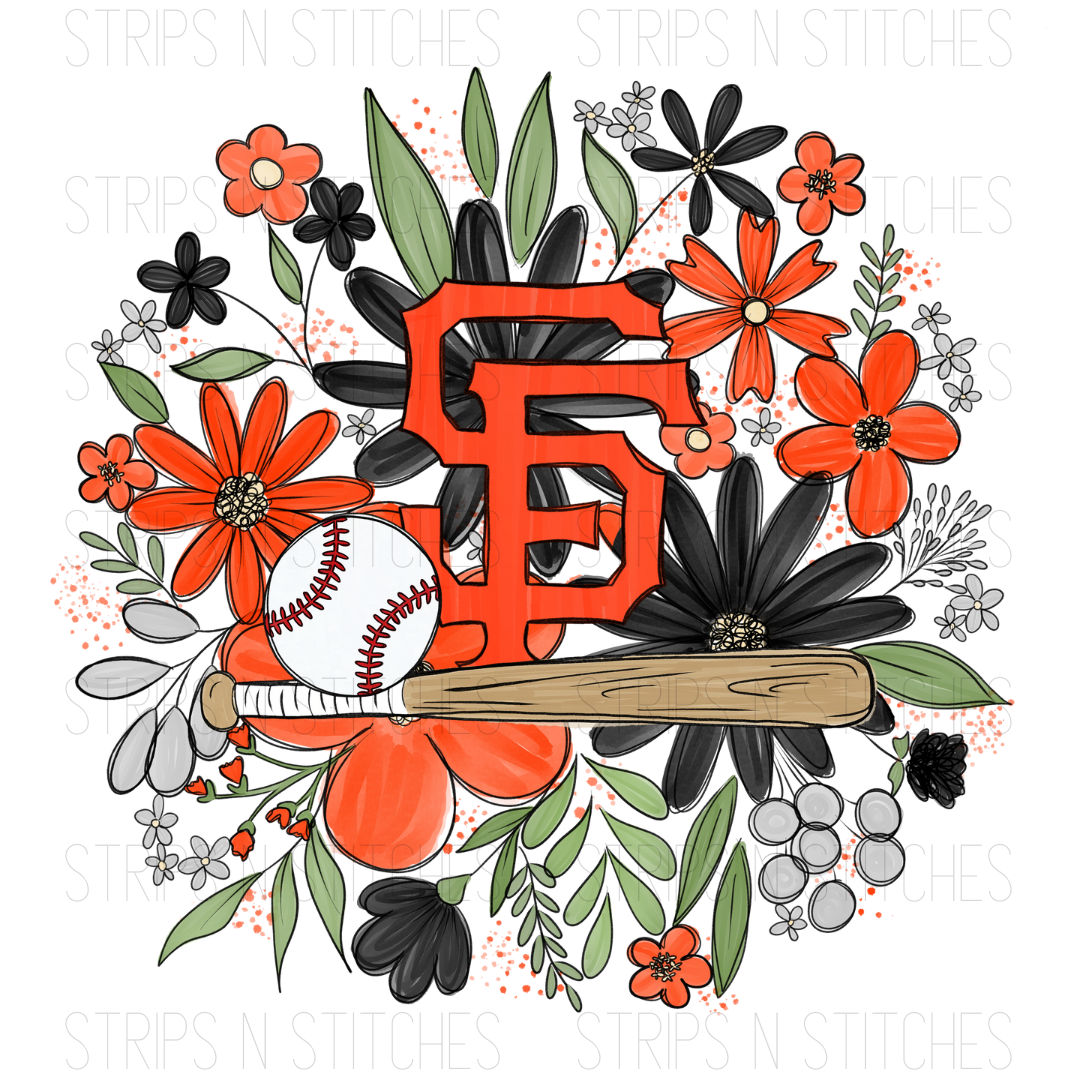 2024 MLB Floral TODDLER (6 inches) | Sublimation Transfer | Create Your Own Shirt