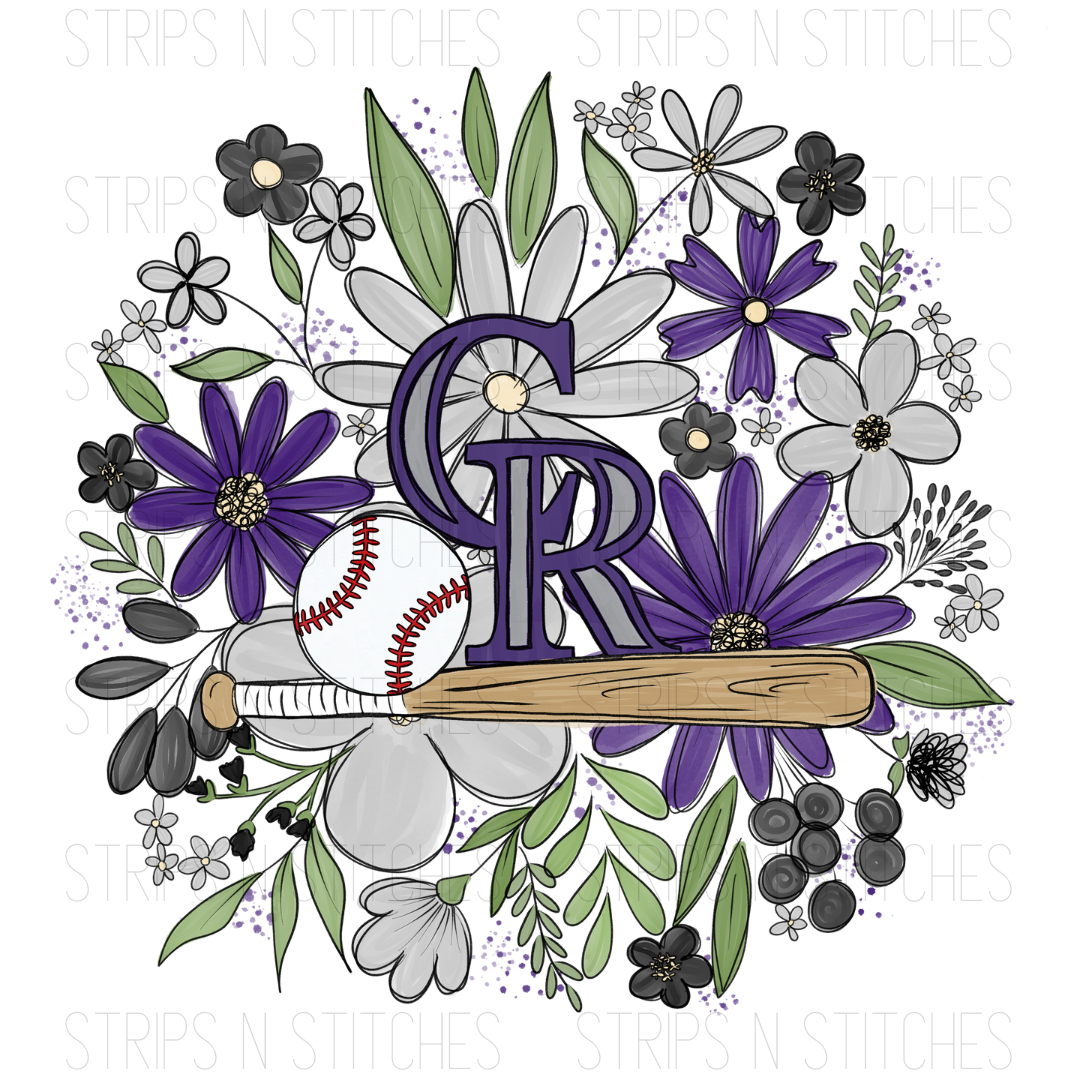 2024 MLB Floral TODDLER (6 inches) | Sublimation Transfer | Create Your Own Shirt