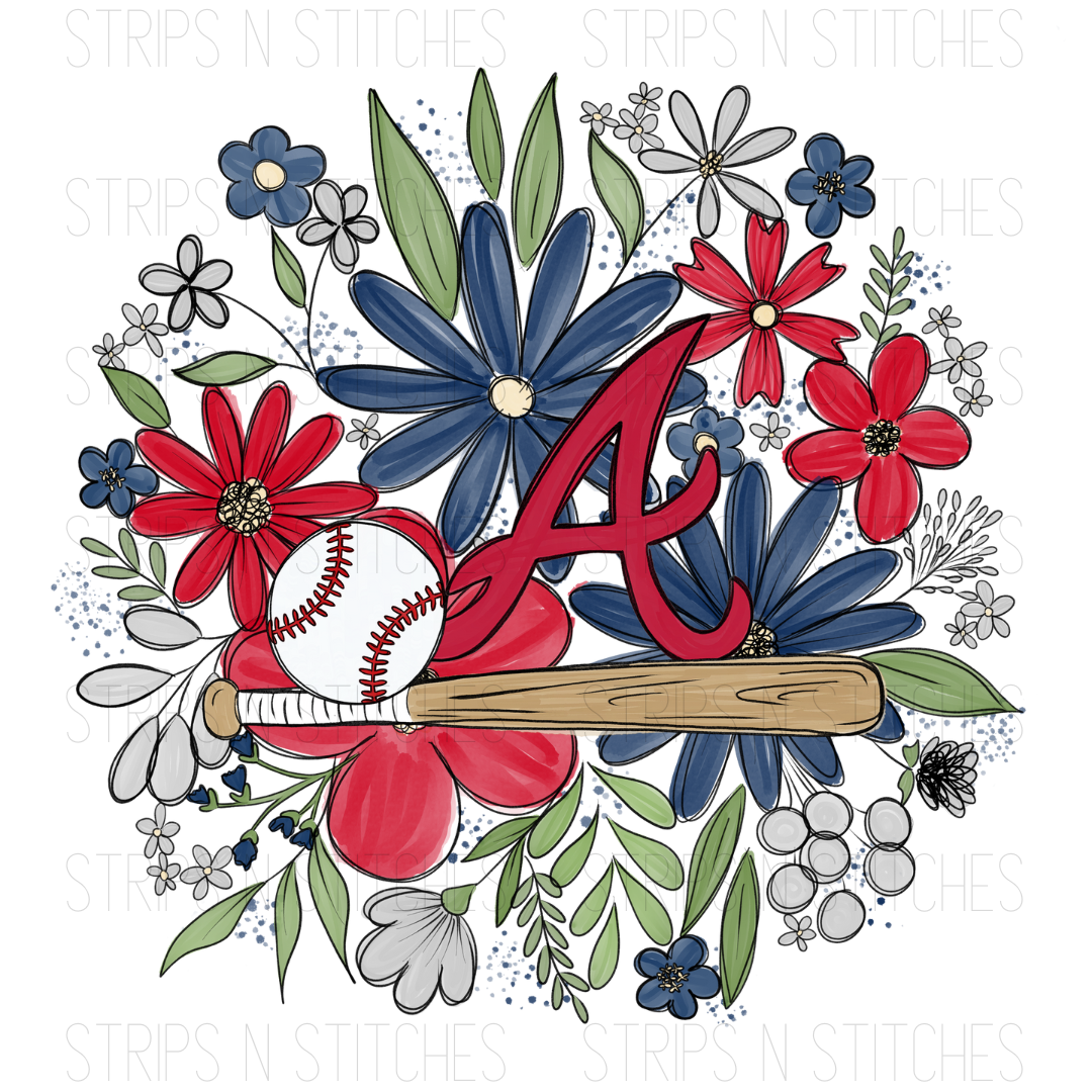 2024 MLB Floral TODDLER (6 inches) | Sublimation Transfer | Create Your Own Shirt