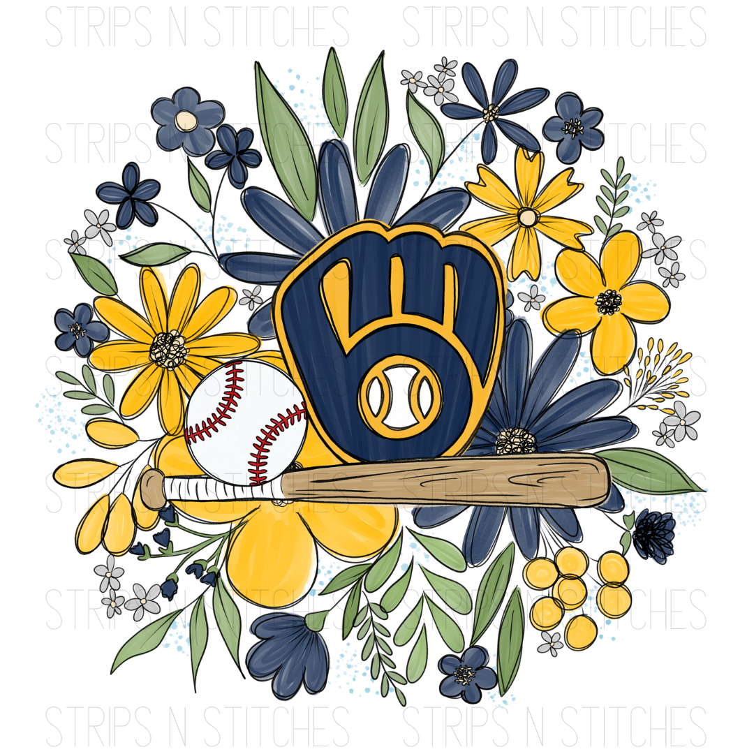 2024 MLB Floral TODDLER (6 inches) | Sublimation Transfer | Create Your Own Shirt