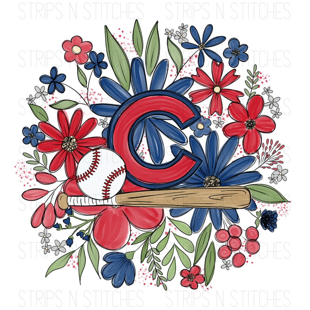 2024 MLB Floral TODDLER (6 inches) | Sublimation Transfer | Create Your Own Shirt