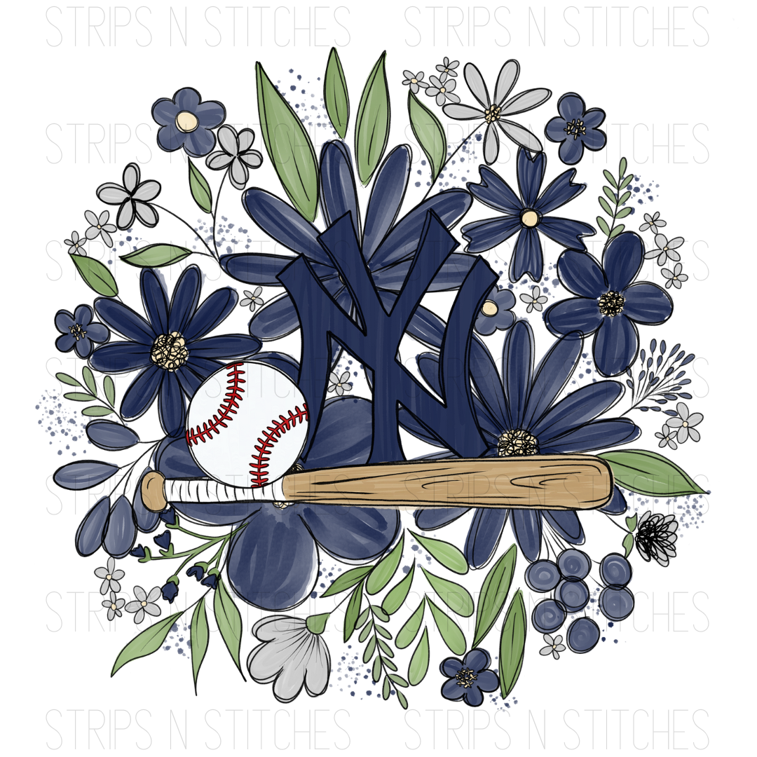 2024 MLB Floral TODDLER (6 inches) | Sublimation Transfer | Create Your Own Shirt