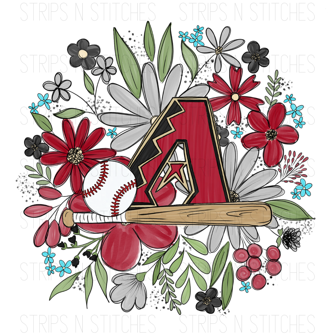 2024 MLB Floral TODDLER (6 inches) | Sublimation Transfer | Create Your Own Shirt