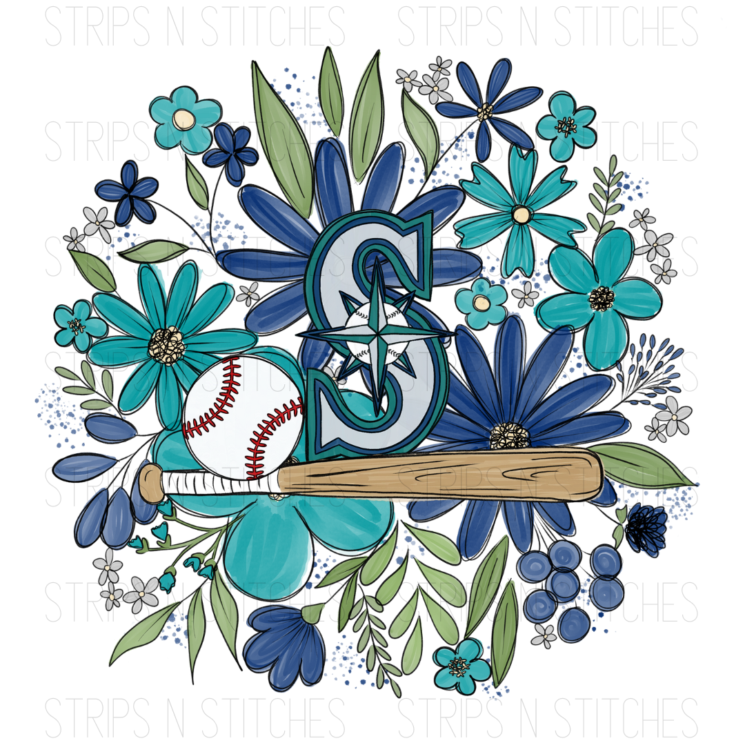 2024 MLB Floral TODDLER (6 inches) | Sublimation Transfer | Create Your Own Shirt