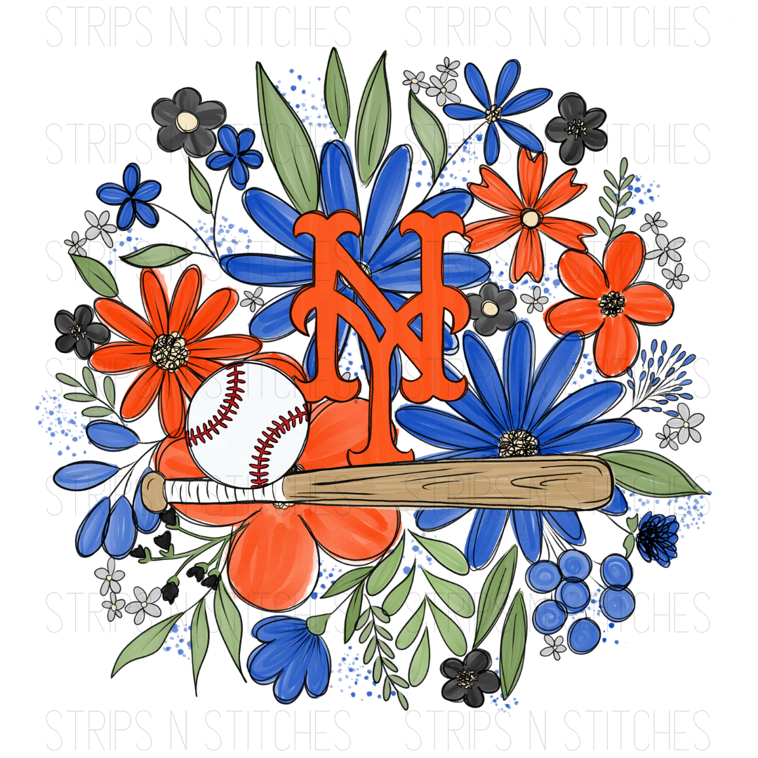 2024 MLB Floral TODDLER (6 inches) | Sublimation Transfer | Create Your Own Shirt