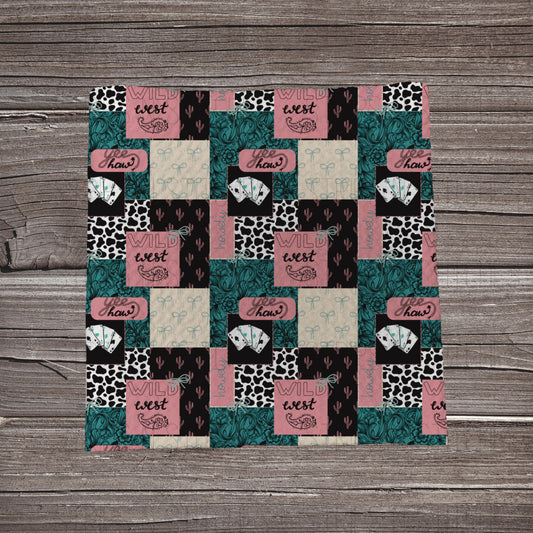 Wild West Pink Patchwork  | Bullet Fabric Strip | Bow Making | Scrunchie | Headwraps