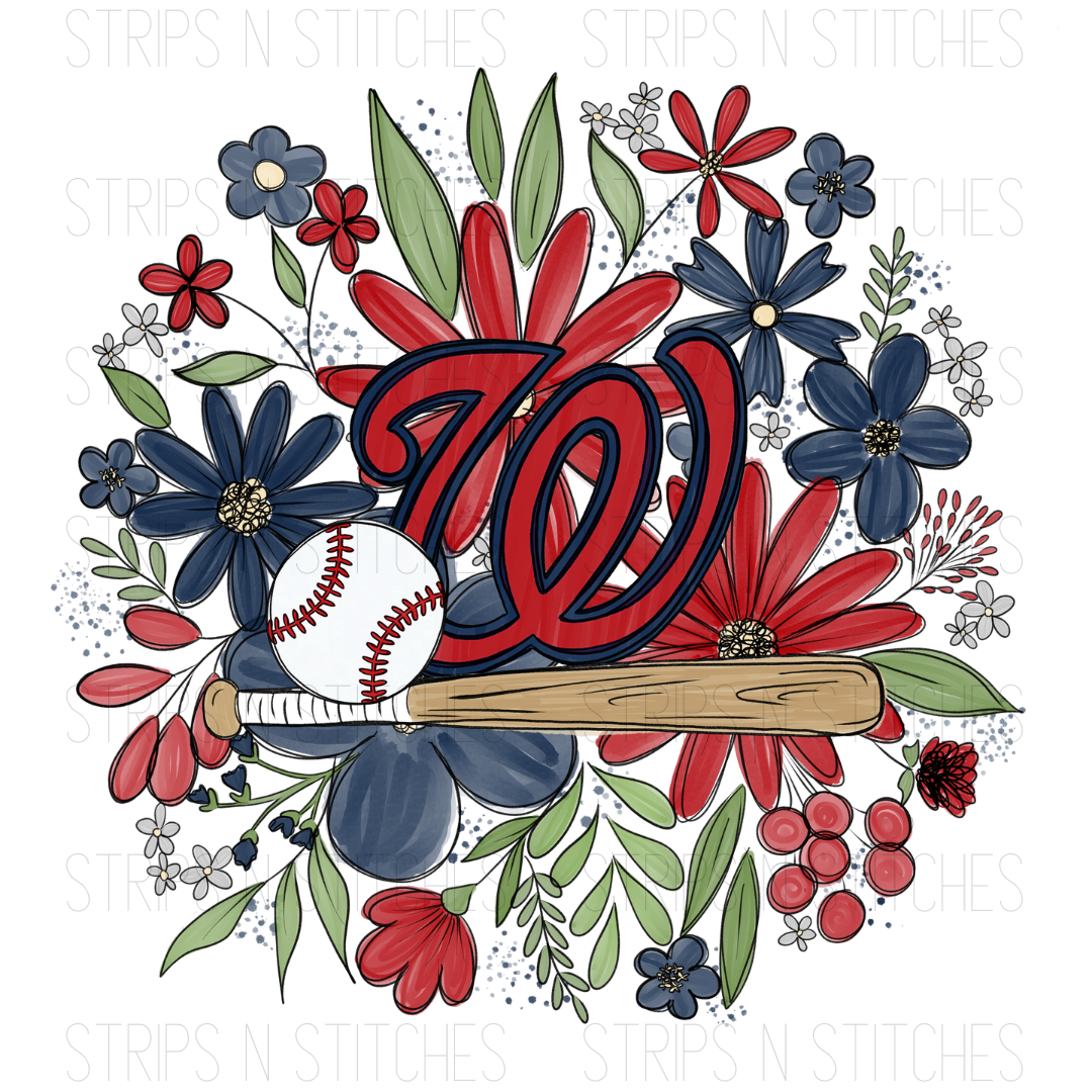 2024 MLB Floral TODDLER (6 inches) | Sublimation Transfer | Create Your Own Shirt