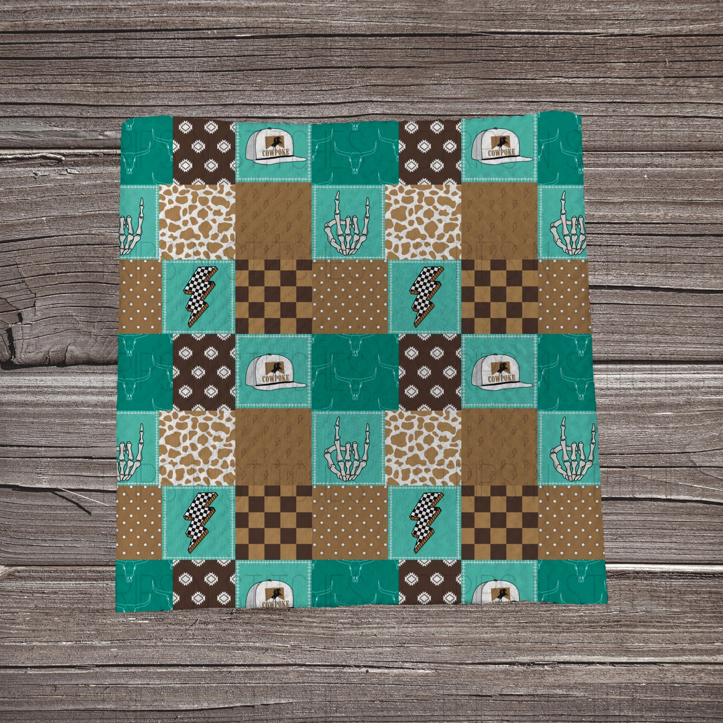 Western Cowpoke Patchwork | Fabric Strip | Bow Making | Scrunchie | Headwraps