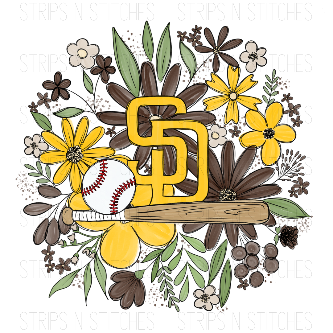 2024 MLB Floral TODDLER (6 inches) | Sublimation Transfer | Create Your Own Shirt