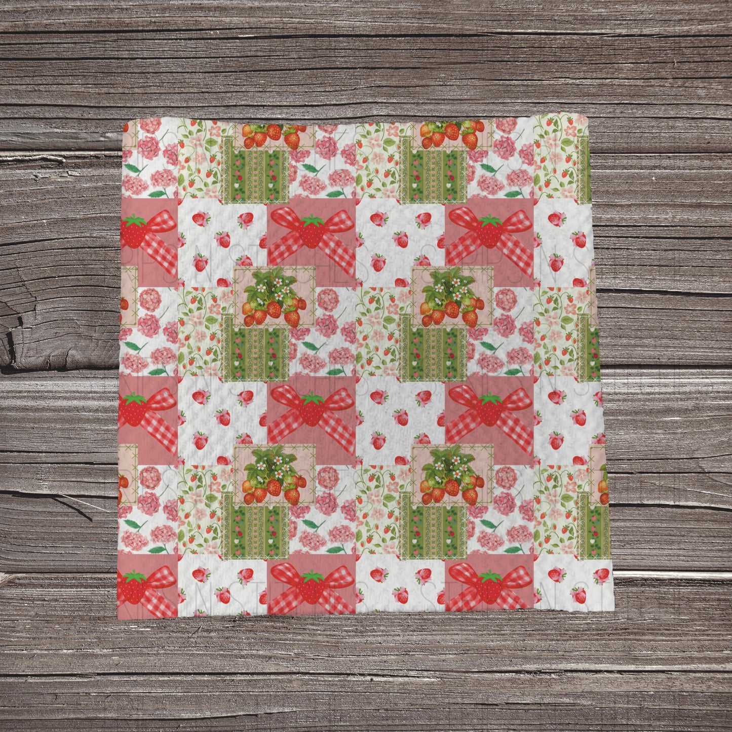 Strawberry Field Patchwork  | Bullet Fabric Strip | Bow Making | Scrunchie | Headwraps
