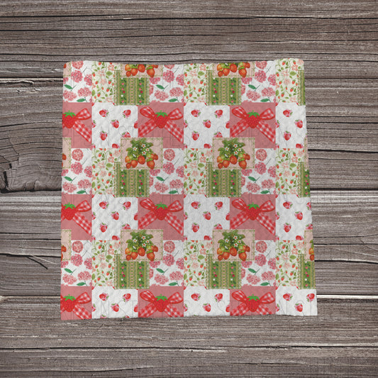 Strawberry Field Patchwork  | Bullet Fabric Strip | Bow Making | Scrunchie | Headwraps