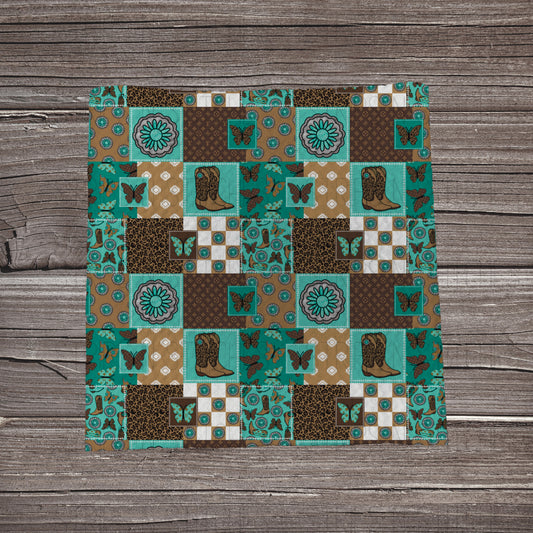 Western Boujee Cowgirl Patchwork | Fabric Strip | Bow Making | Scrunchie | Headwraps