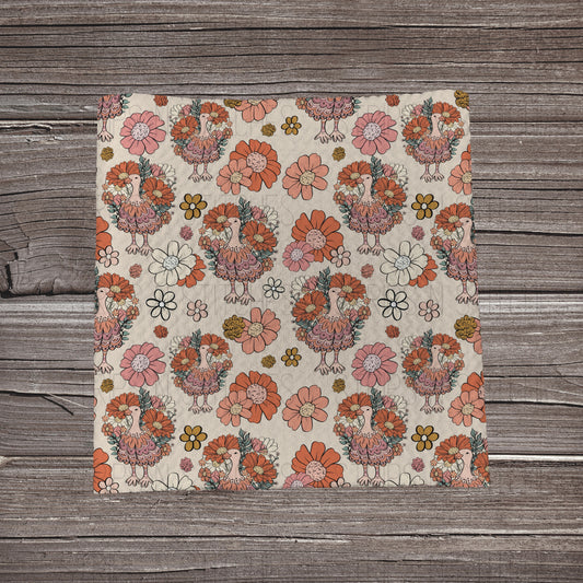 Floral Turkey Scatter | Fabric Strip- Bow Making- Headwrap- Scrunchies