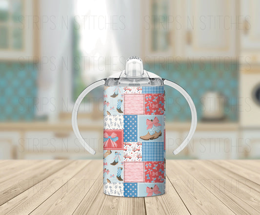 American Honey Patchwork - Grow with Me Tumbler- 12oz- Two Lids