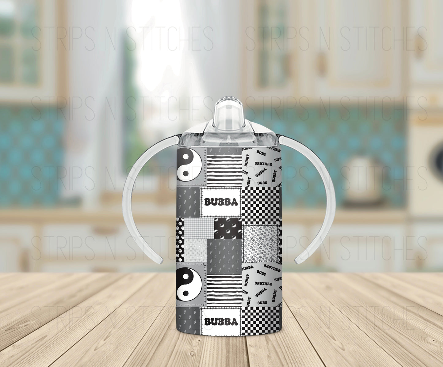 Black & White Bubba - Grow with Me Tumbler- 12oz- Two Lids