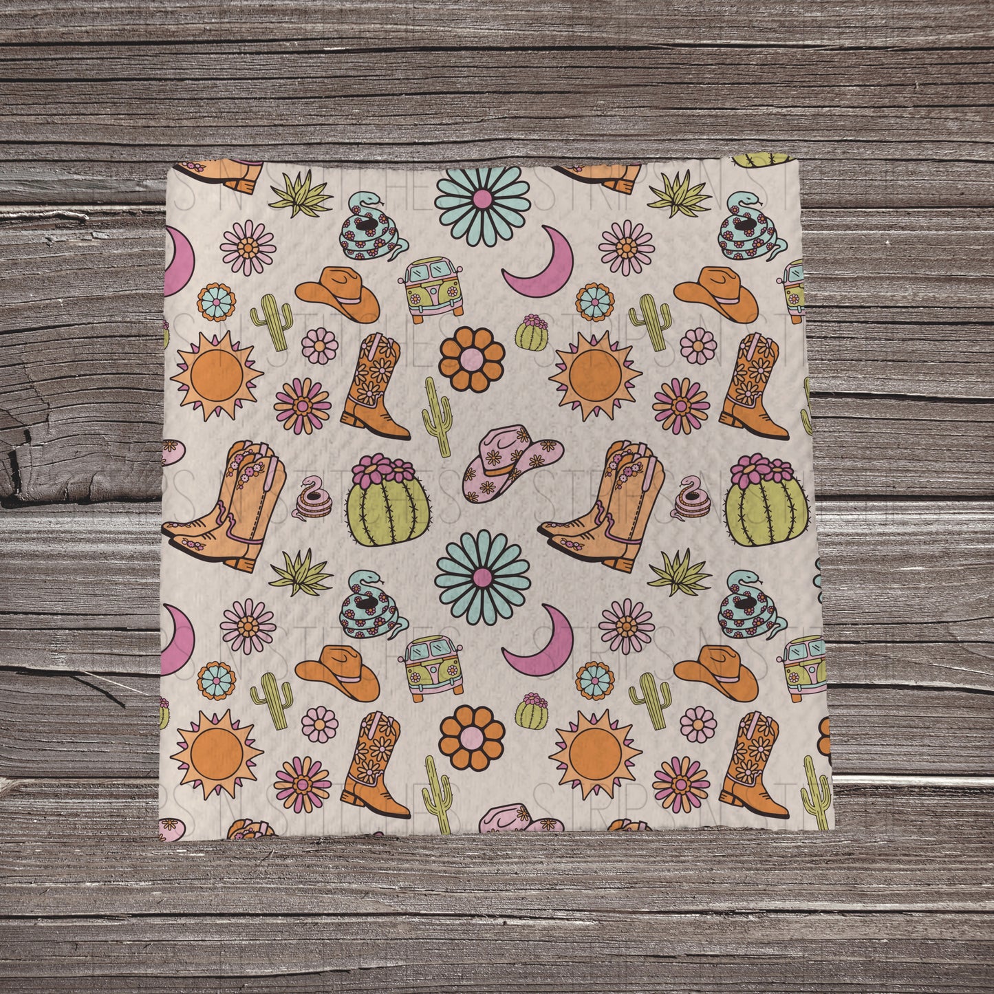Groovy Cowgirl Scatter | Bullet Fabric Strip | Bow Making | Scrunchie | Headwraps