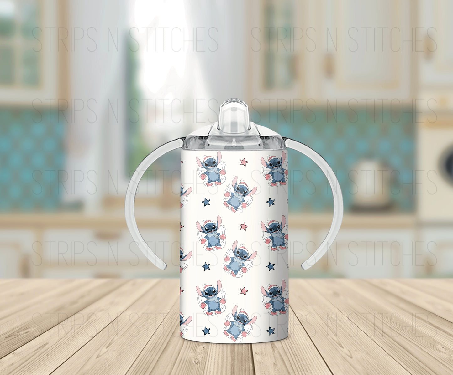 Snow Angel Stitch | *Customizable* Grow with Me Tumbler- 12oz- Two Lids