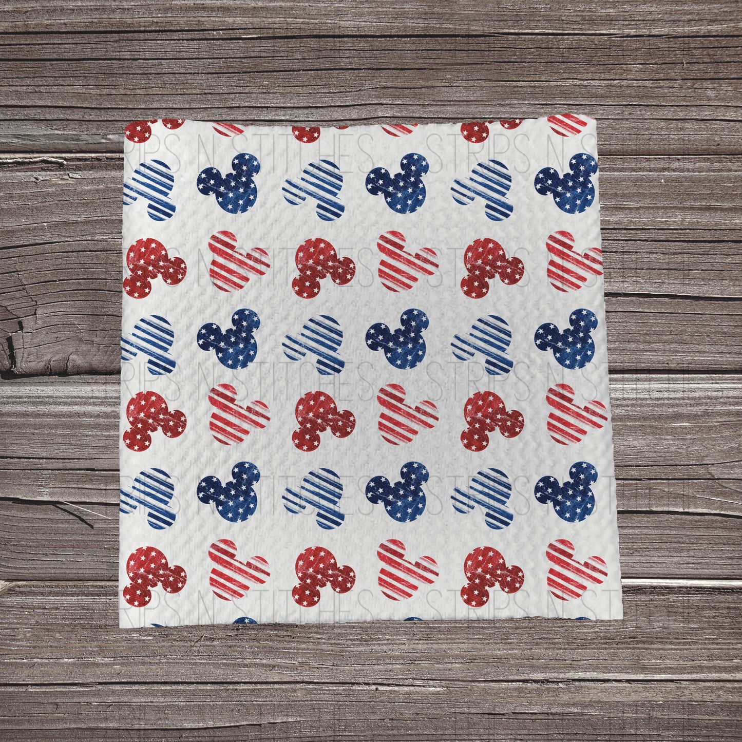 4th of July Mouse Heads Fabric Strip- Bow Making- Headwrap- Scrunchies
