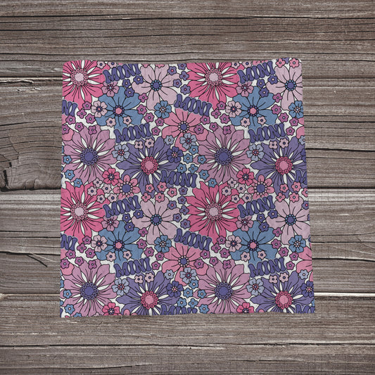 Pink & Purple Floral Mini | Bullet Fabric Strip | Bow Making | Scrunchie | Headwrap
